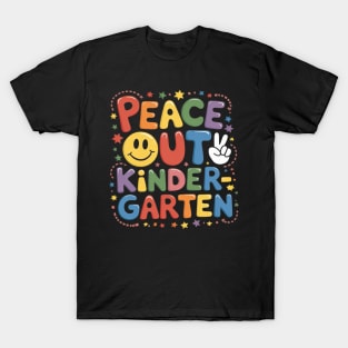 Peace Out Kindergarten Last day of school Summer Break T-Shirt